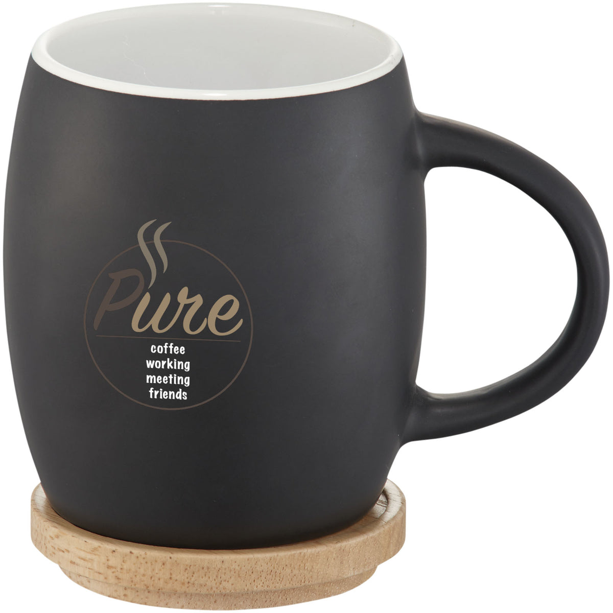 Hearth mugg med underlägg i trä