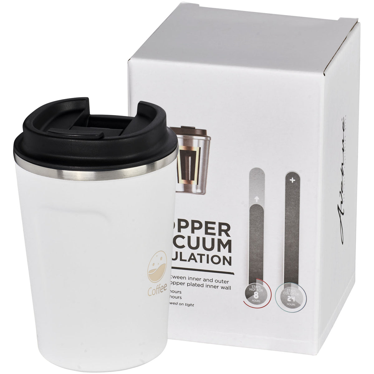 Thor 360 ml läckagesäker vakuumisolerad termosmugg i koppar