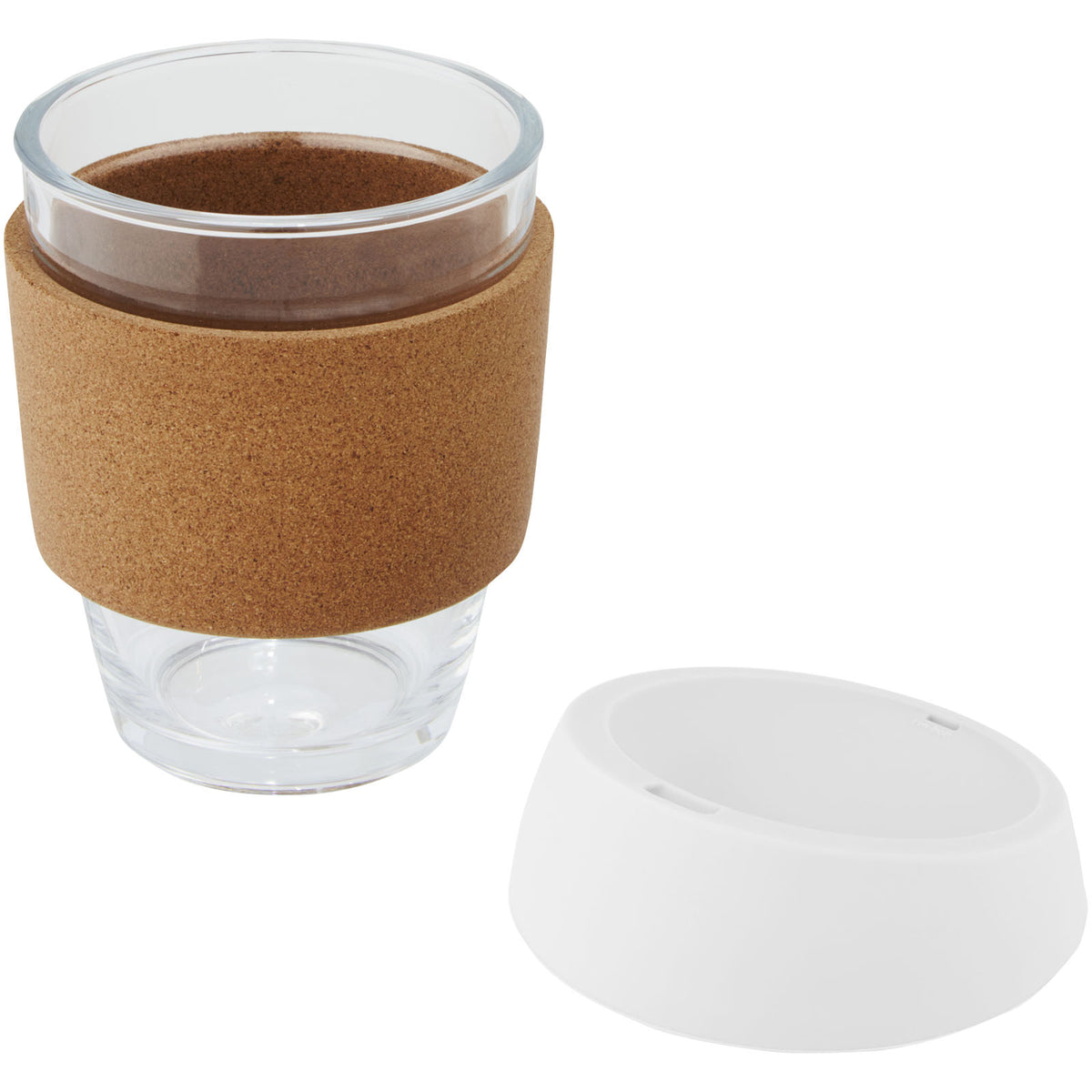 Lidan 360 ml termos i borosilikatglas med korkgrepp och silikonlock
