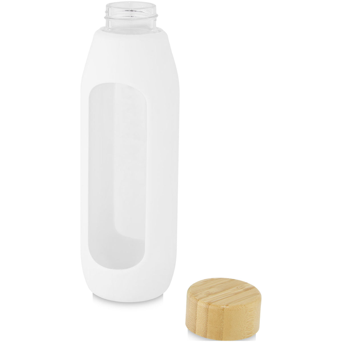 Tidan 600 ml flaska i borosilikatglas med silikongrepp