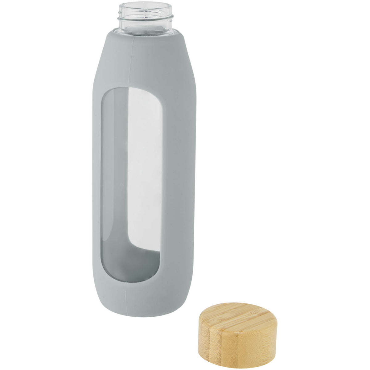 Tidan 600 ml flaska i borosilikatglas med silikongrepp