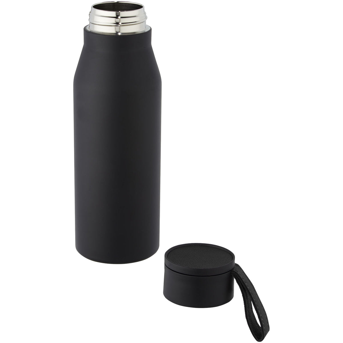 Ljungan 500 ml vakuumisolerad kopparflaska i rostfritt stål med PU-läderrem och lock