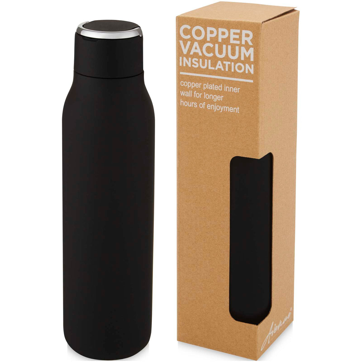 Marka 600 ml vakuumisolerad flaska i koppar med metalloop