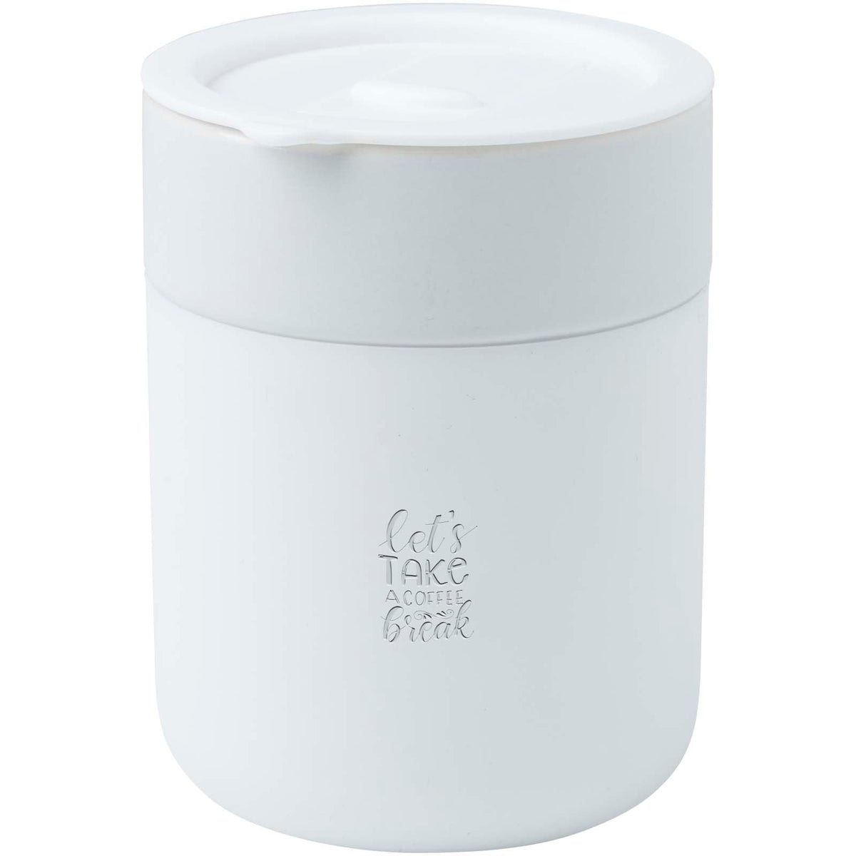 Java keramisk termos med silikonfolie och plastlock, 330 ml