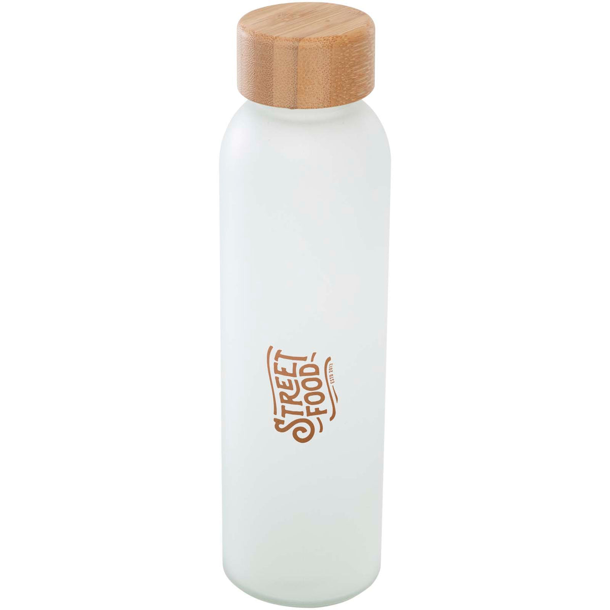 Lume 500 ml matt glasflaska av silikatglas med bambulock