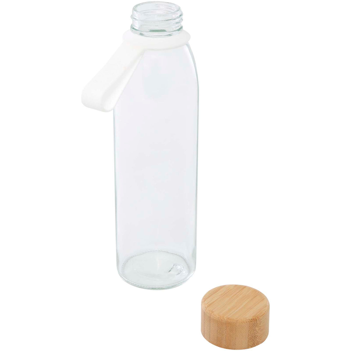 Porto 500 ml vattenflaska av glas med silikonhandtag och bambulock