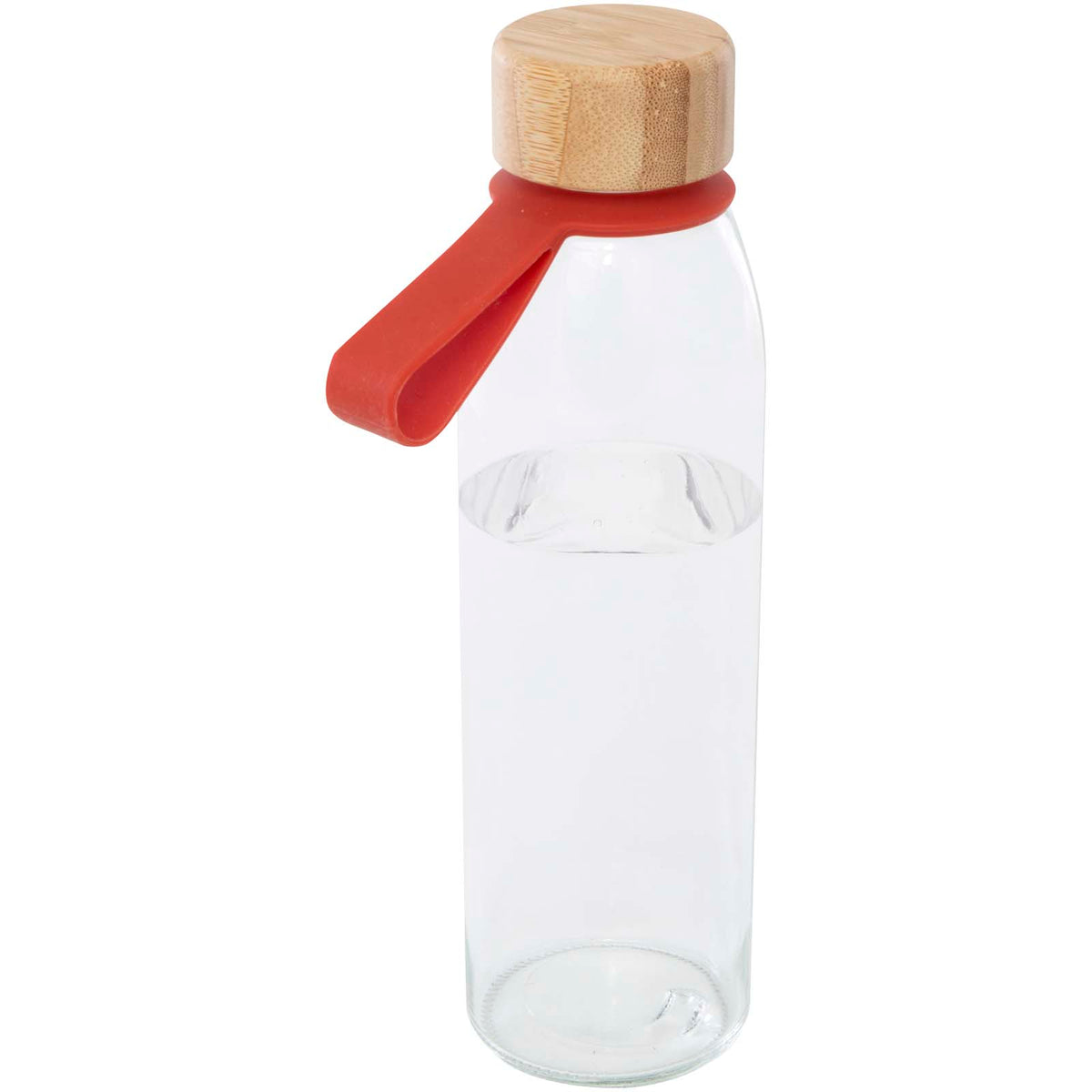 Porto 500 ml vattenflaska av glas med silikonhandtag och bambulock