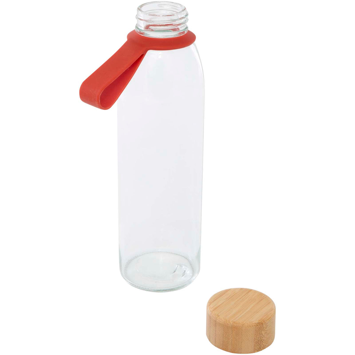 Porto 500 ml vattenflaska av glas med silikonhandtag och bambulock