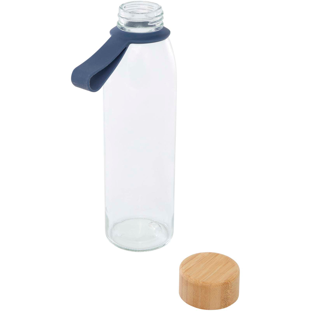 Porto 500 ml vattenflaska av glas med silikonhandtag och bambulock