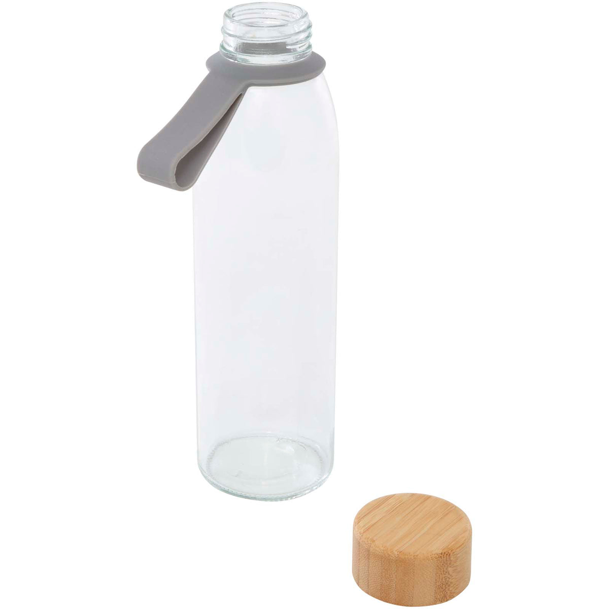 Porto 500 ml vattenflaska av glas med silikonhandtag och bambulock
