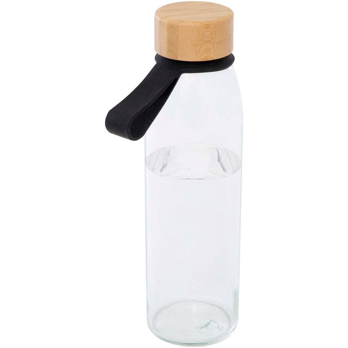 Porto 500 ml vattenflaska av glas med silikonhandtag och bambulock