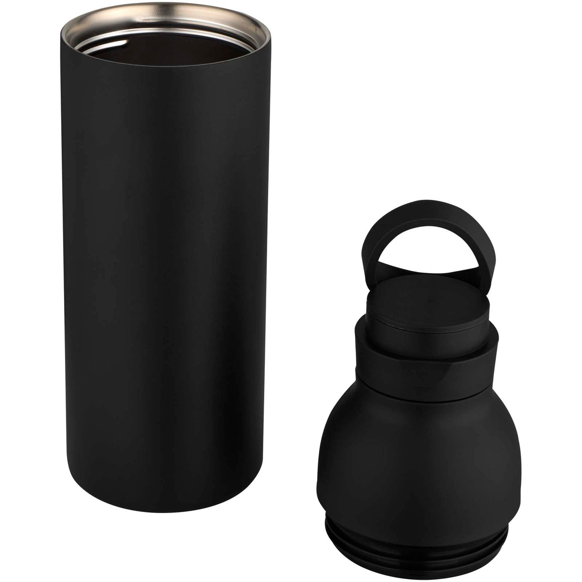 Illuminate 650 ml vattenflaska av RCS-certifierat återvunnet rostfritt stål med dubbelvägg, med 3 olika lock