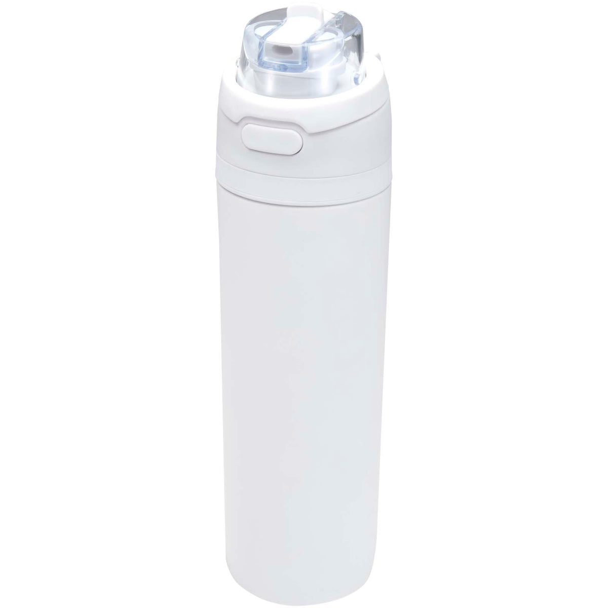 Theron 800 ml RCS-vattenflaska i återvunnet rostfritt stål med enkelvägg och lock med dubbla funktioner samt utfällbart sugrö