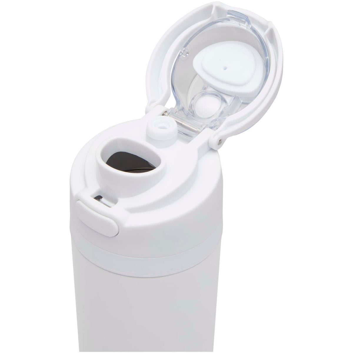 Theron 800 ml RCS-vattenflaska i återvunnet rostfritt stål med enkelvägg och lock med dubbla funktioner samt utfällbart sugrö