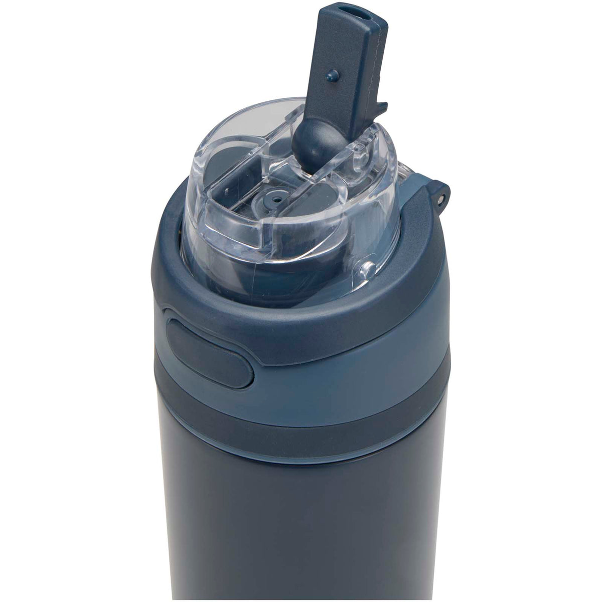 Theron 800 ml RCS-vattenflaska i återvunnet rostfritt stål med enkelvägg och lock med dubbla funktioner samt utfällbart sugrö