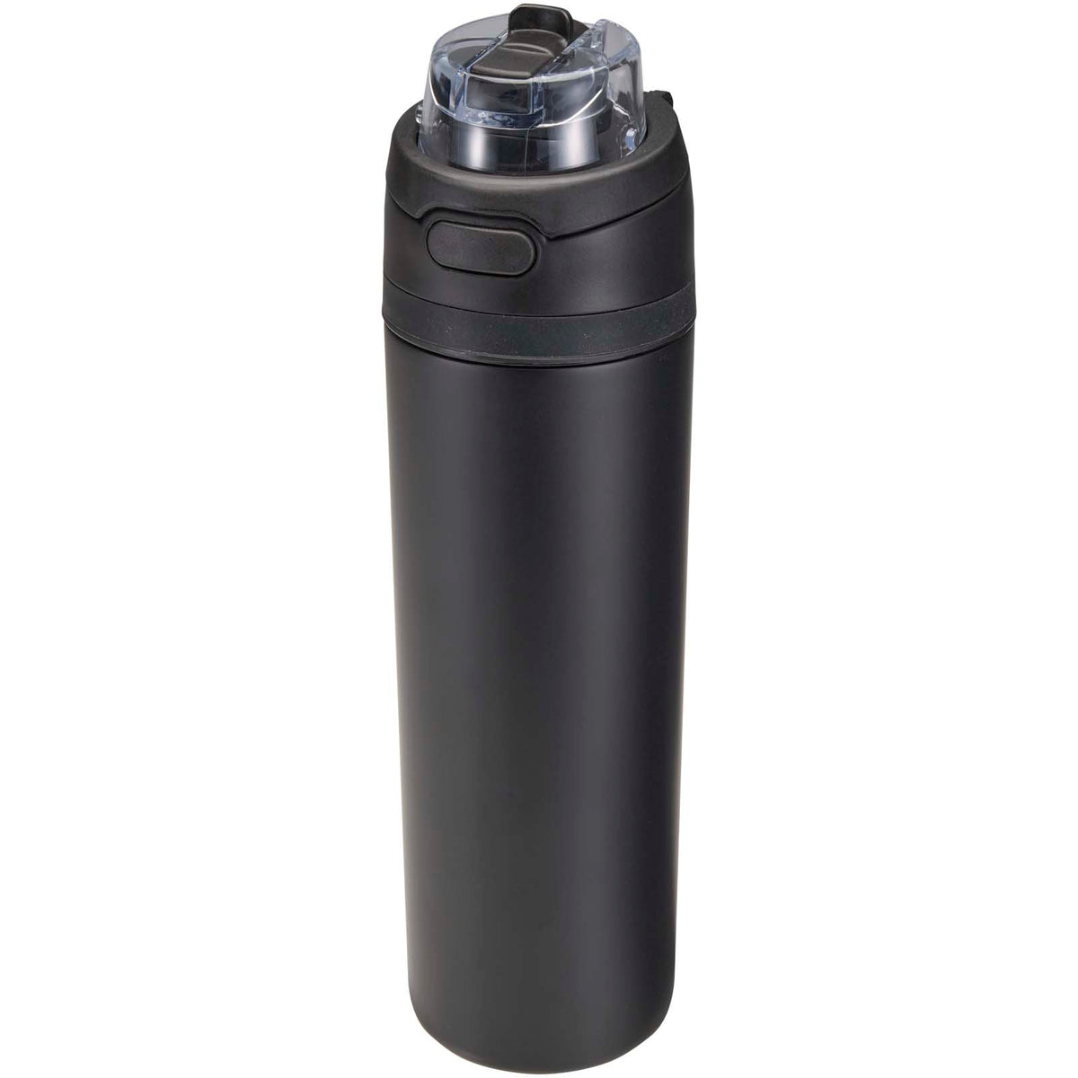 Theron 800 ml RCS-vattenflaska i återvunnet rostfritt stål med enkelvägg och lock med dubbla funktioner samt utfällbart sugrö