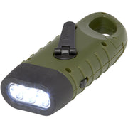 Helios soldynamo-ficklampa med karbinhake av återvunnen plast