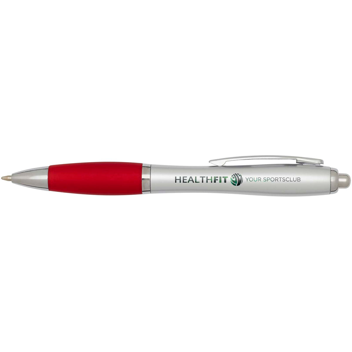 Nash RCS-kulspetspenna i återvunnen plast med silverfärgad pennkropp och färgat grepp (svart bläck)