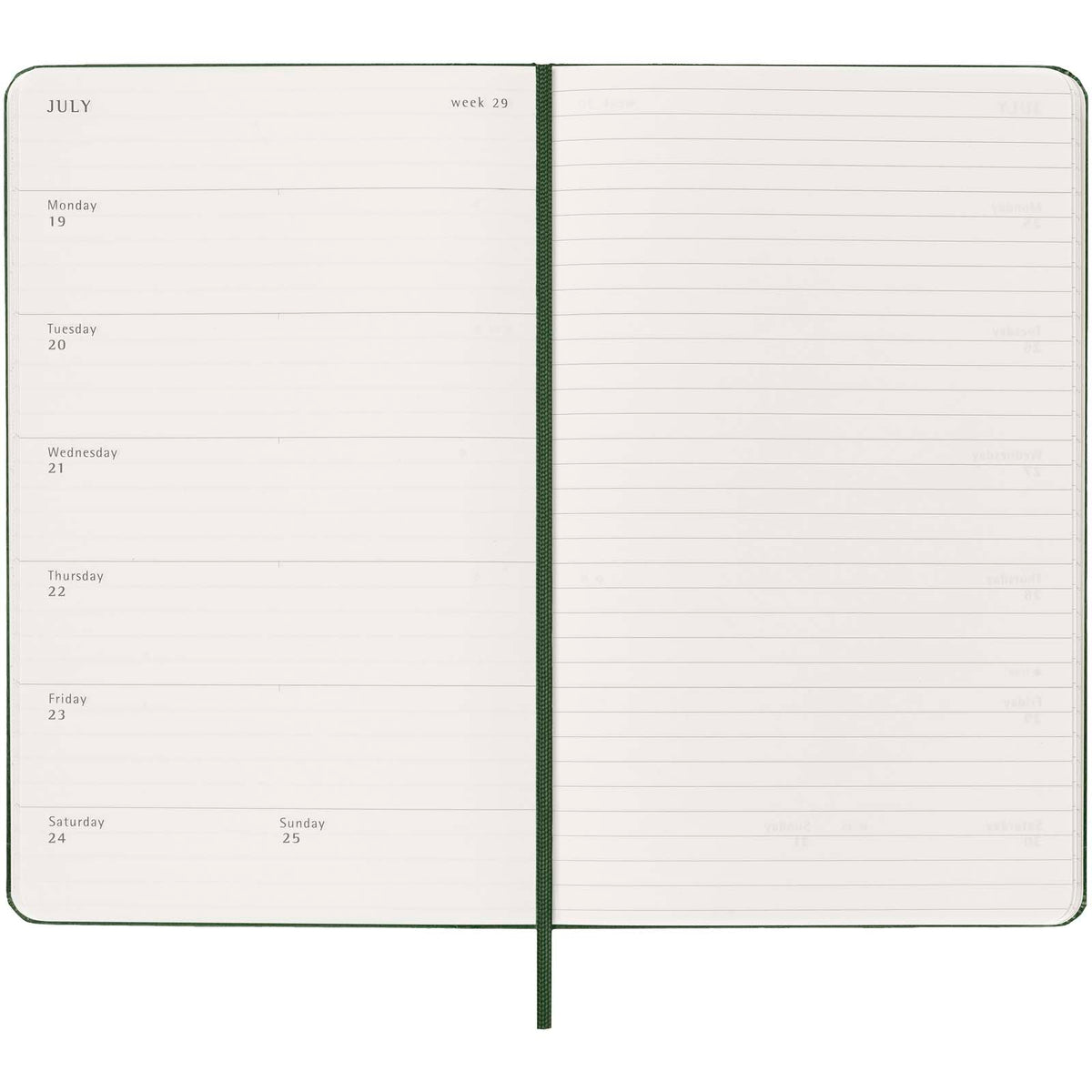 Moleskine inbunden 12-månaders veckoplanerare L