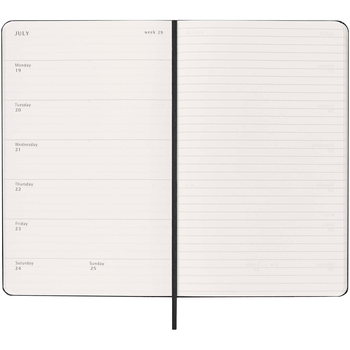 Moleskine inbunden 12-månaders veckoplanerare L
