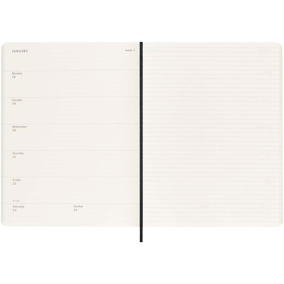 Moleskine 12-månaders anteckningsbok XL med mjukt omslag