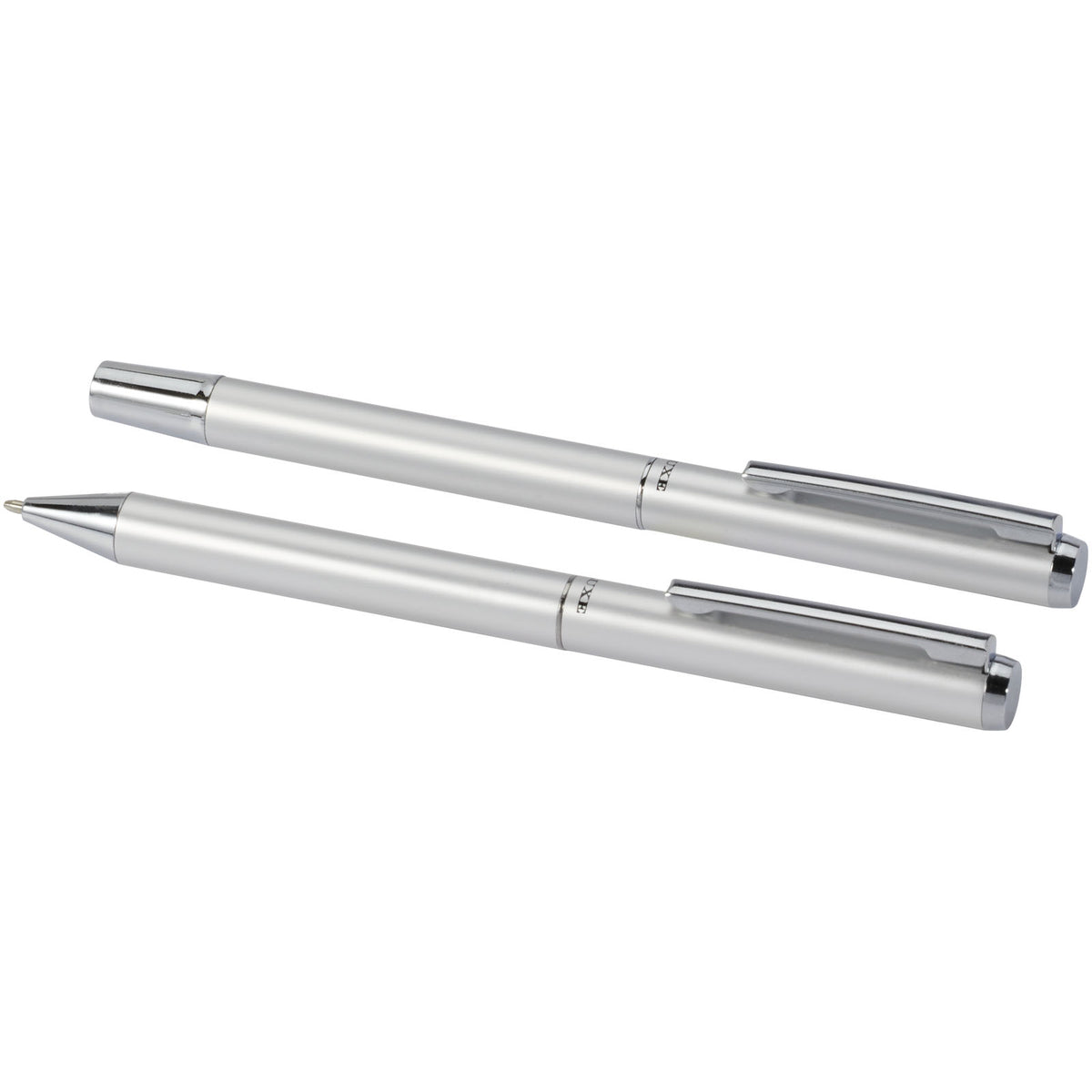 Lucetto presentförpackning med kulspetspenna och rollerballpenna i återvunnen aluminium (svart bläck)