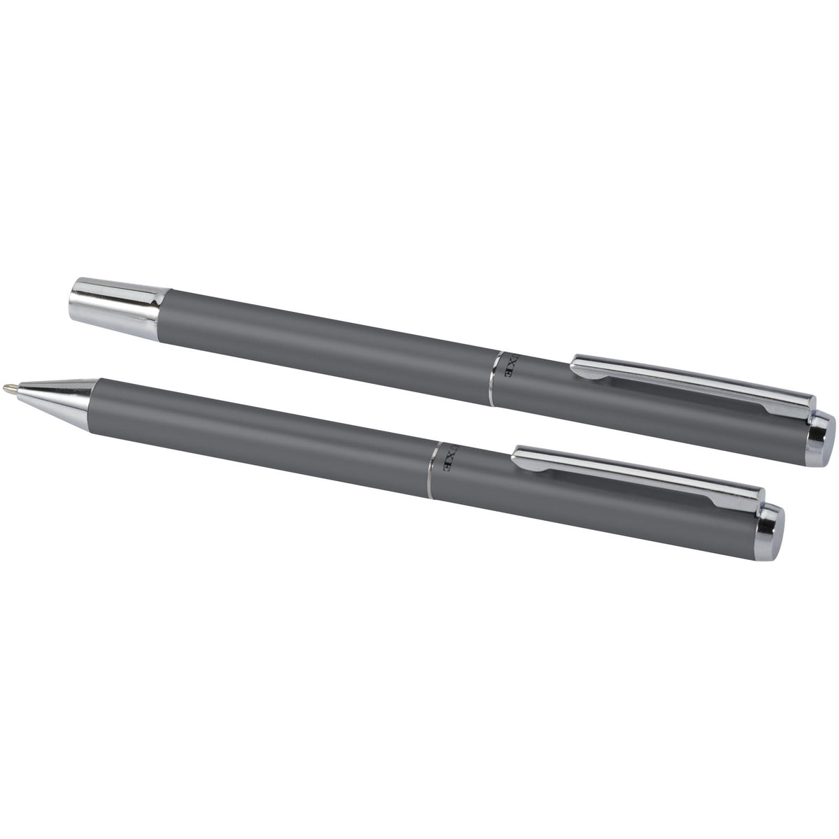 Lucetto presentförpackning med kulspetspenna och rollerballpenna i återvunnen aluminium (svart bläck)