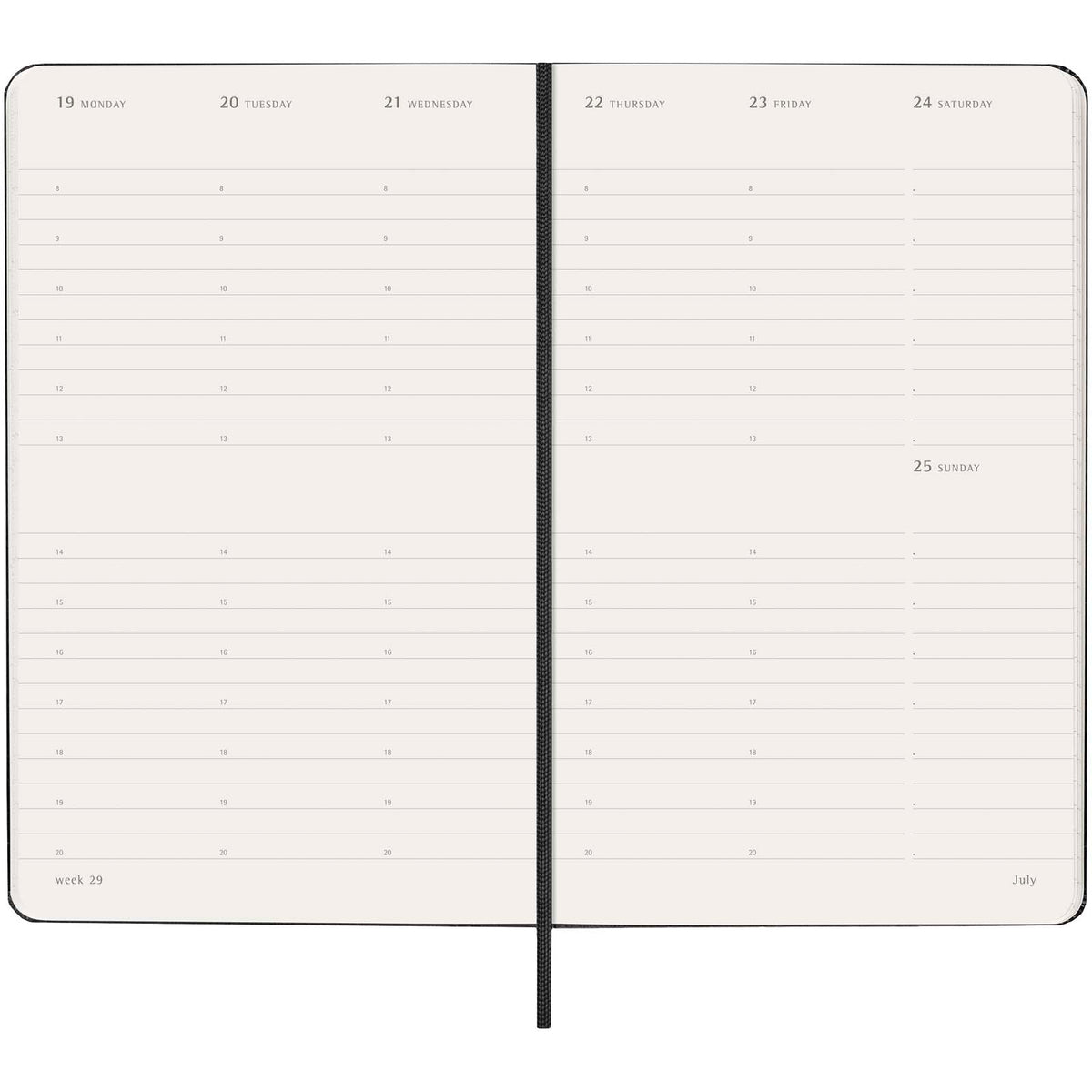 Moleskine inbunden 12-månaders L vertikplanerare