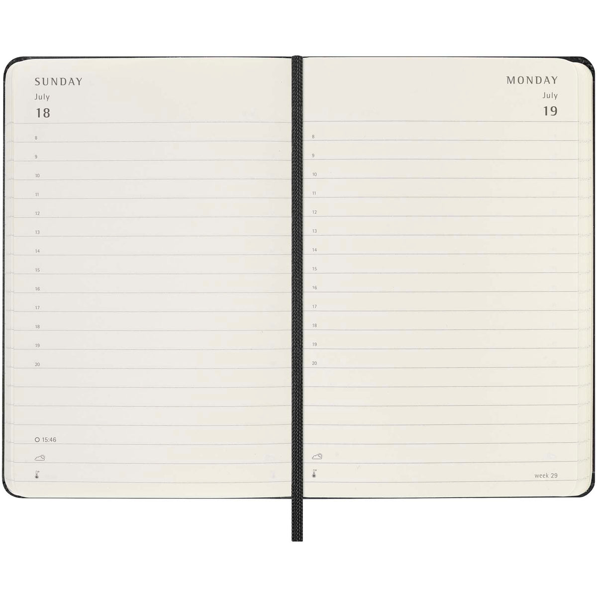 Moleskine inbunden 12-månaders daglig fickplanerare