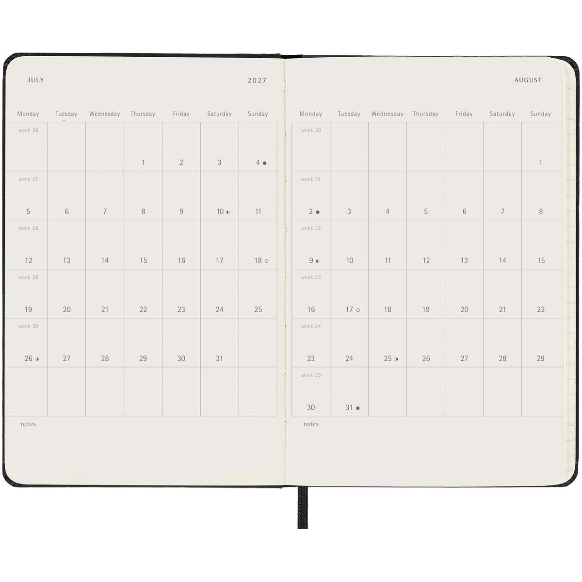 Moleskine inbunden 12-månaders daglig fickplanerare
