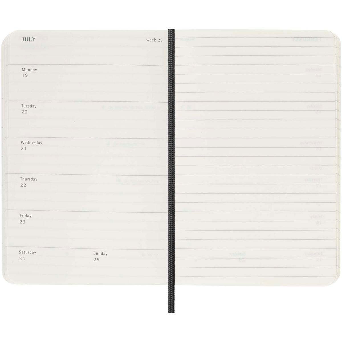 Moleskine 12-månaders veckoplanerare med mjukt omslag