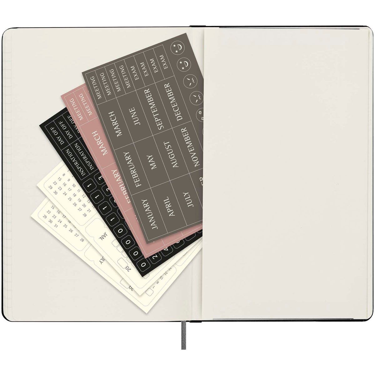 Moleskine inbunden ej daterad veckoplanerare, L