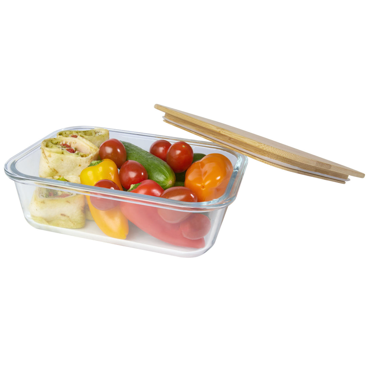Roby 1000 ml lunchlåda i glas med bambulock