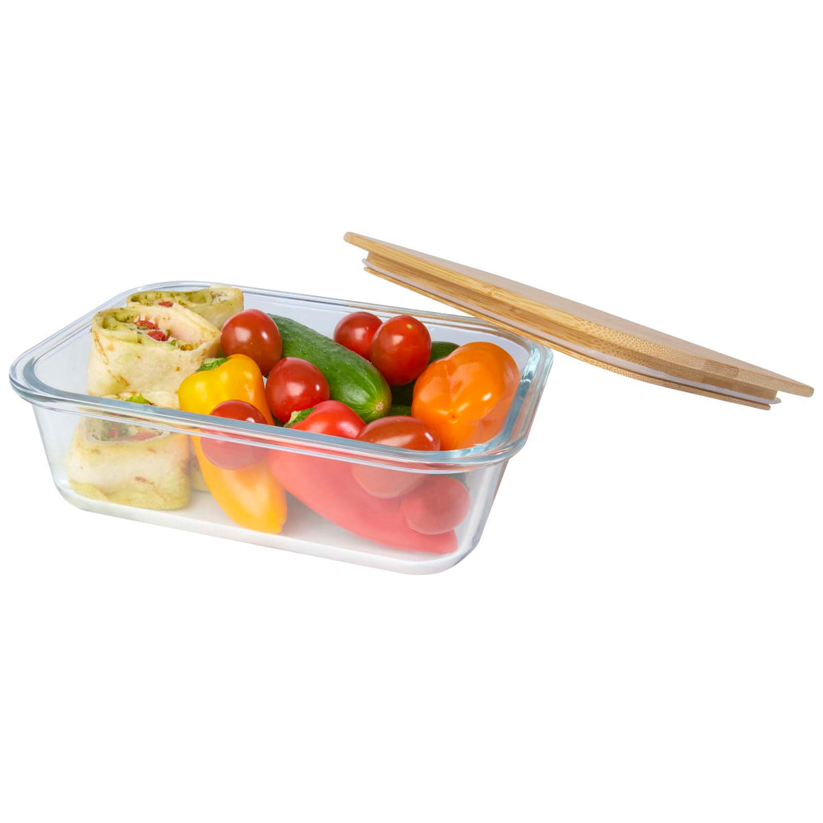 Roby 1000 ml lunchlåda i glas med bambulock