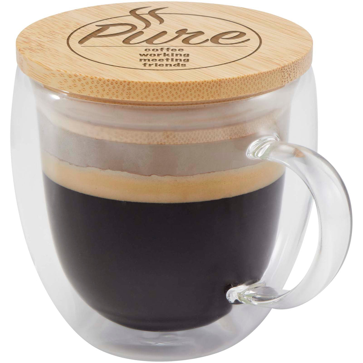 Lenora 250 ml glasmugg med bambulock