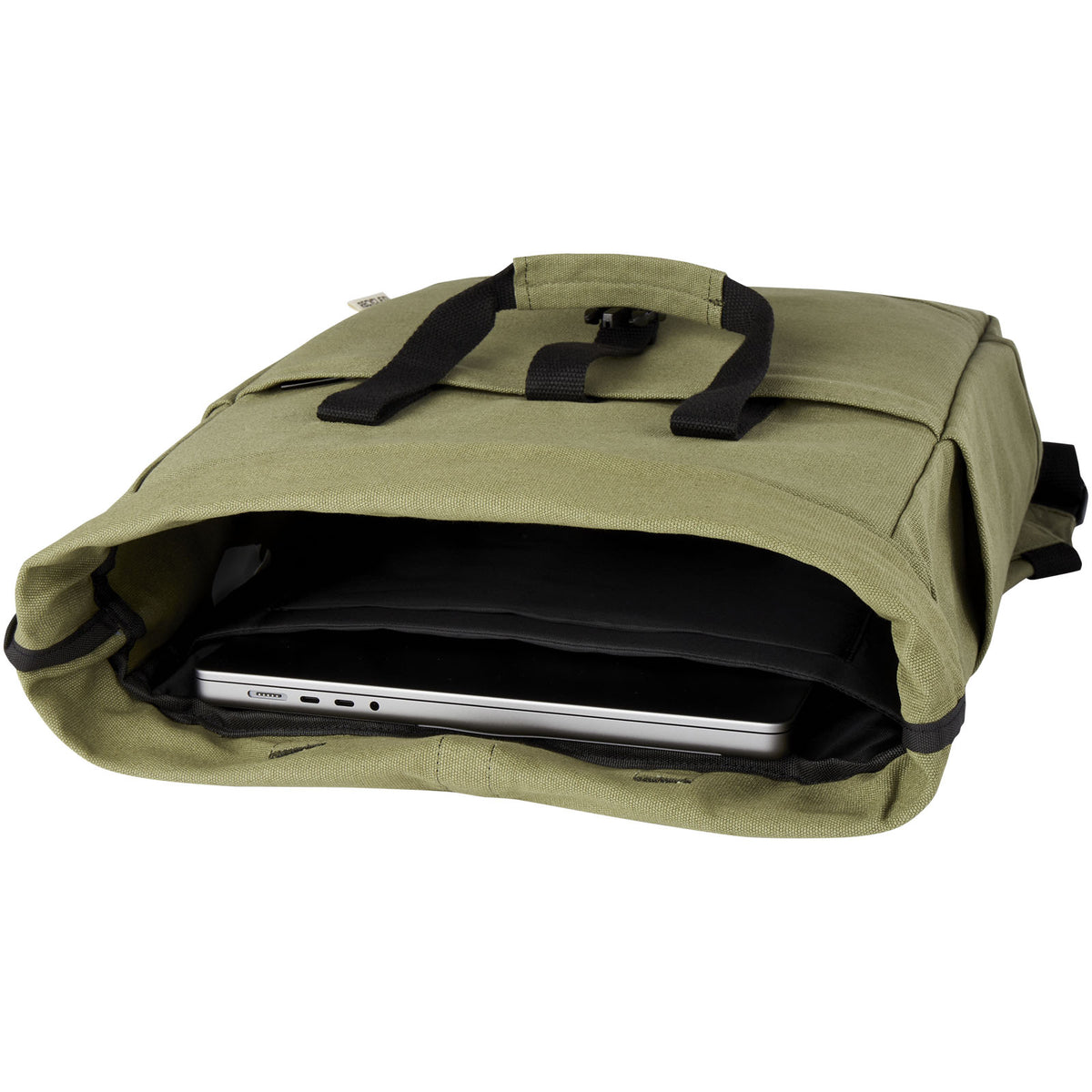 Joey 15" laptopväska med rullstängning av GRS-återvunnen canvas 15 liter