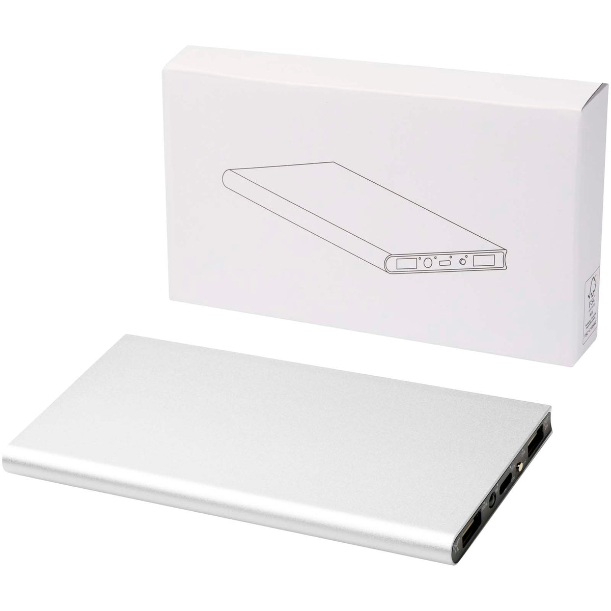 Plate 8 000 mAh powerbank i aluminium