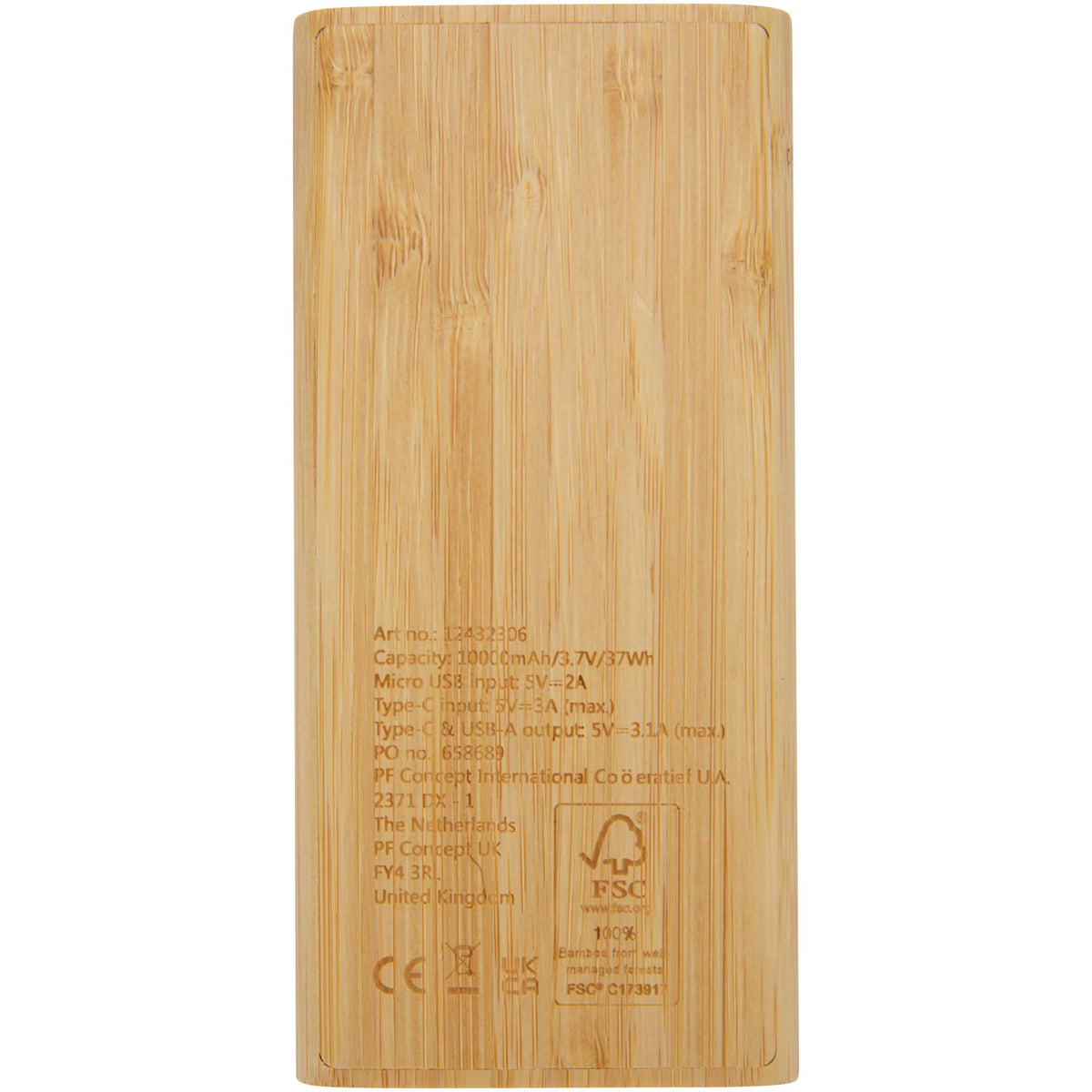 Tulda 10,000 mAh powerbank i bambu