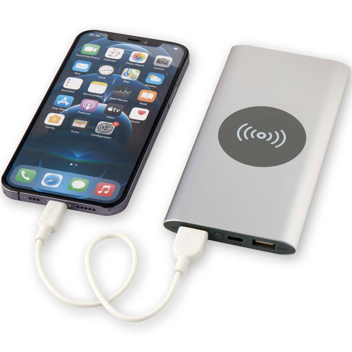 Juice trådlös 8 000 mAh Type C-powerbank i återvunnen aluminium