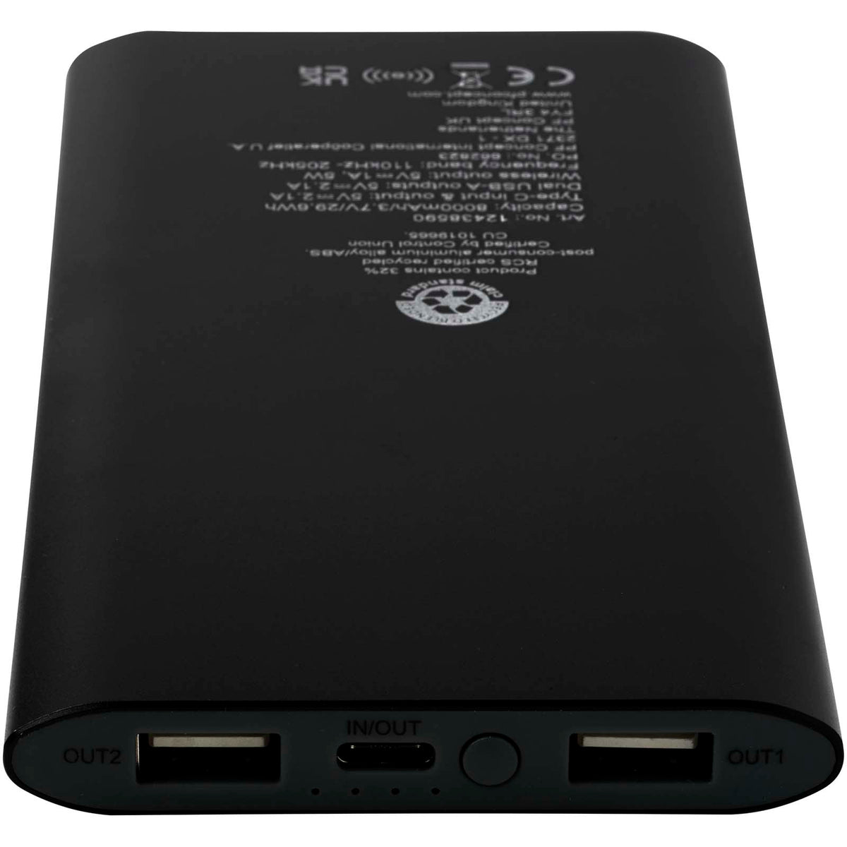 Juice trådlös 8 000 mAh Type C-powerbank i återvunnen aluminium