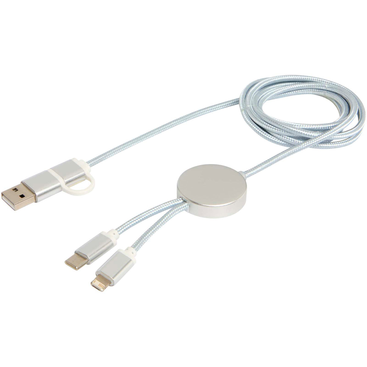 Alasia 5-i-1 150 cm datasynkroniserings- och 27 W snabbladdningskabel av återvunnen aluminium och plast