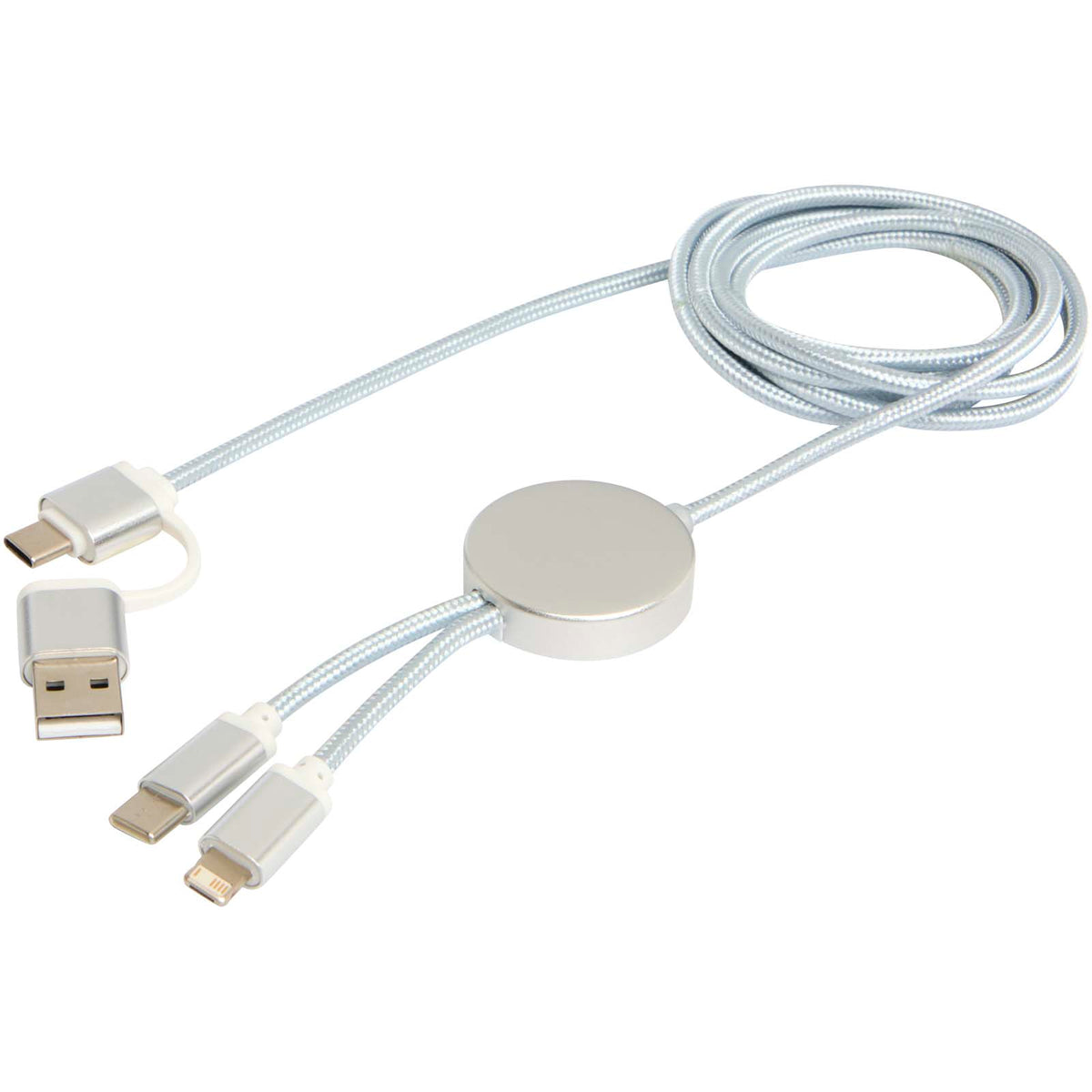 Alasia 5-i-1 150 cm datasynkroniserings- och 27 W snabbladdningskabel av återvunnen aluminium och plast