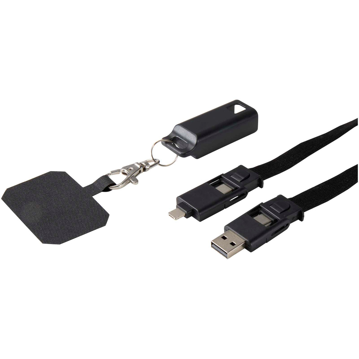 Franz logoband för smartphone av återvunnen plast med inbyggd datasynkroniseringskabel och 65 W snabbladdande 5-i-1-kabel
