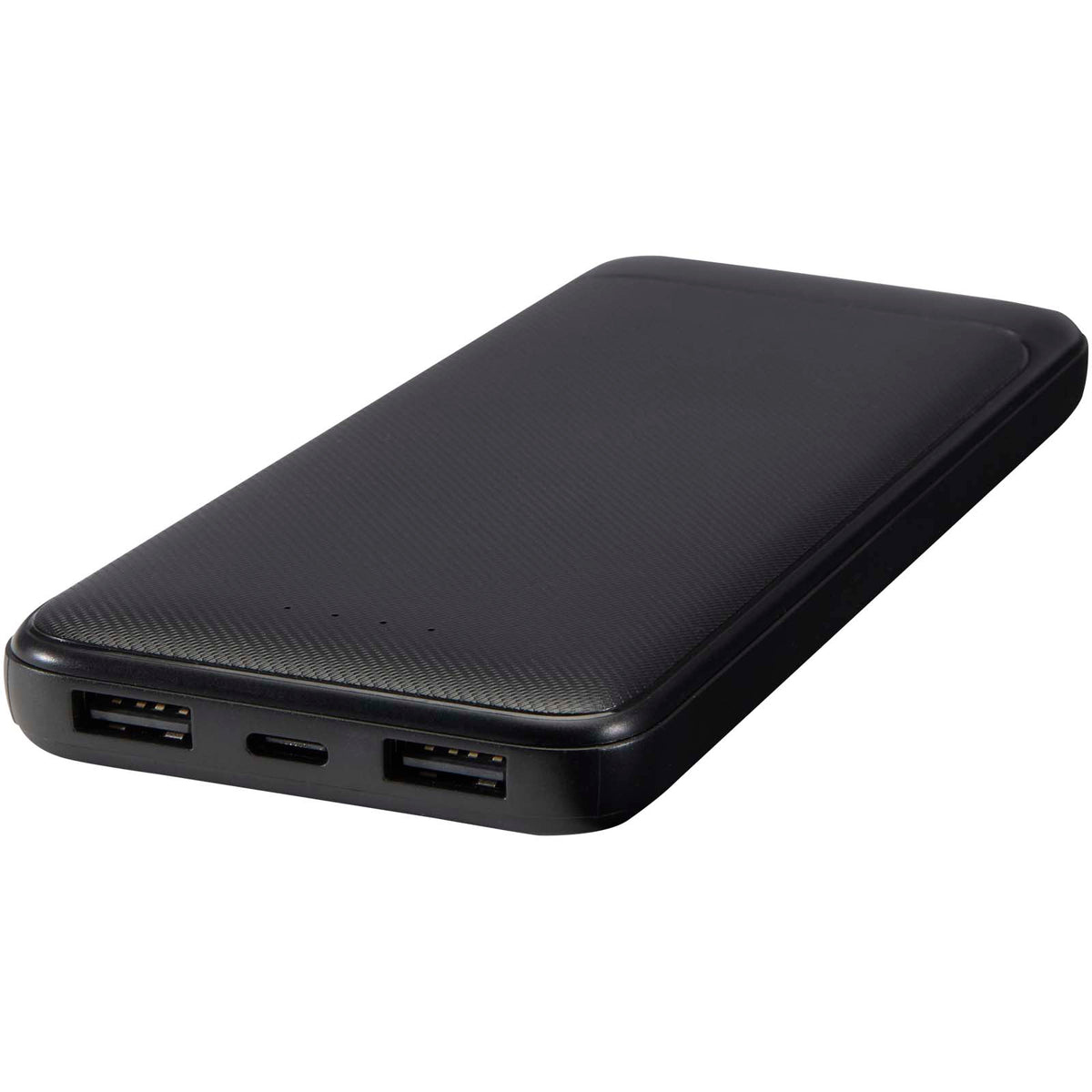Adhil 10 000 mAh 10 W powerbank av återvunnen plast med två inbyggda kablar