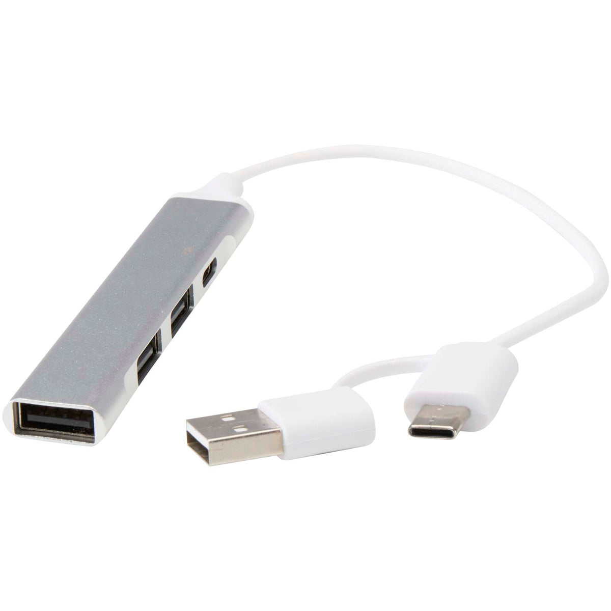 Alkaid 4-portars USB-A- och Typ-C-hubb med dubbla ingångar av återvunnen aluminium