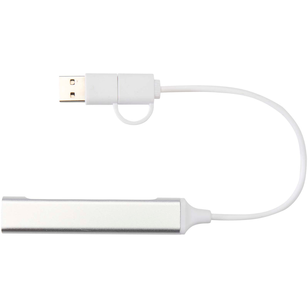 Alkaid 4-portars USB-A- och Typ-C-hubb med dubbla ingångar av återvunnen aluminium