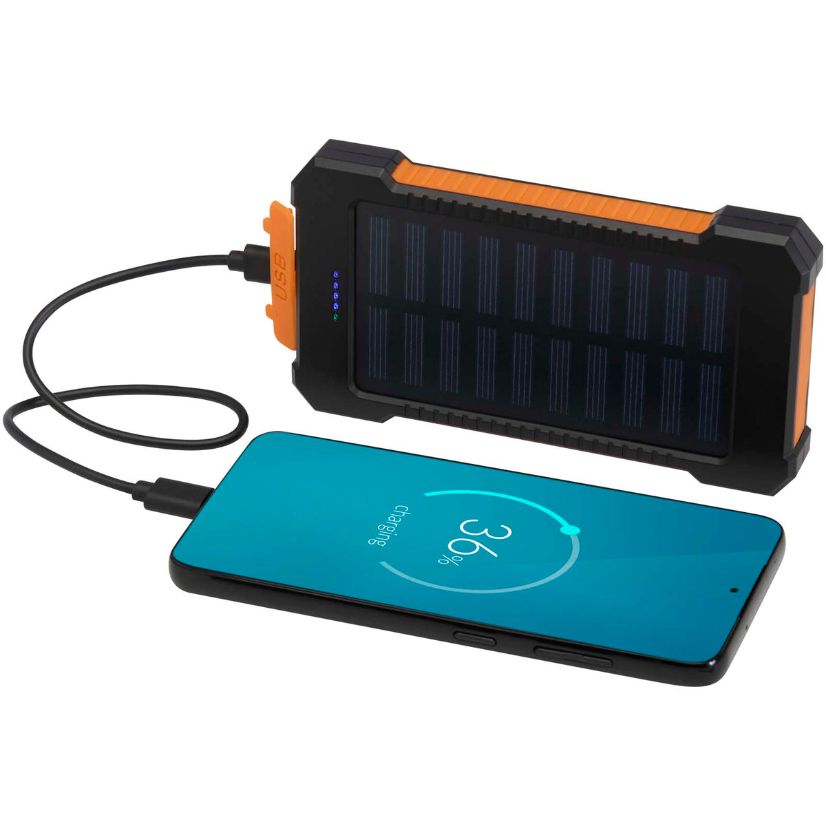 Altair 5 000 mAh 10 W robust solcellspowerbank av återvunnen plast med inbyggd ficklampa