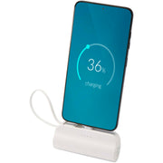 Alnair 5 000 mAh 10 W Type-C powerbank av återvunnen plast med inbyggt flipstativ och 2-i-1-kabel