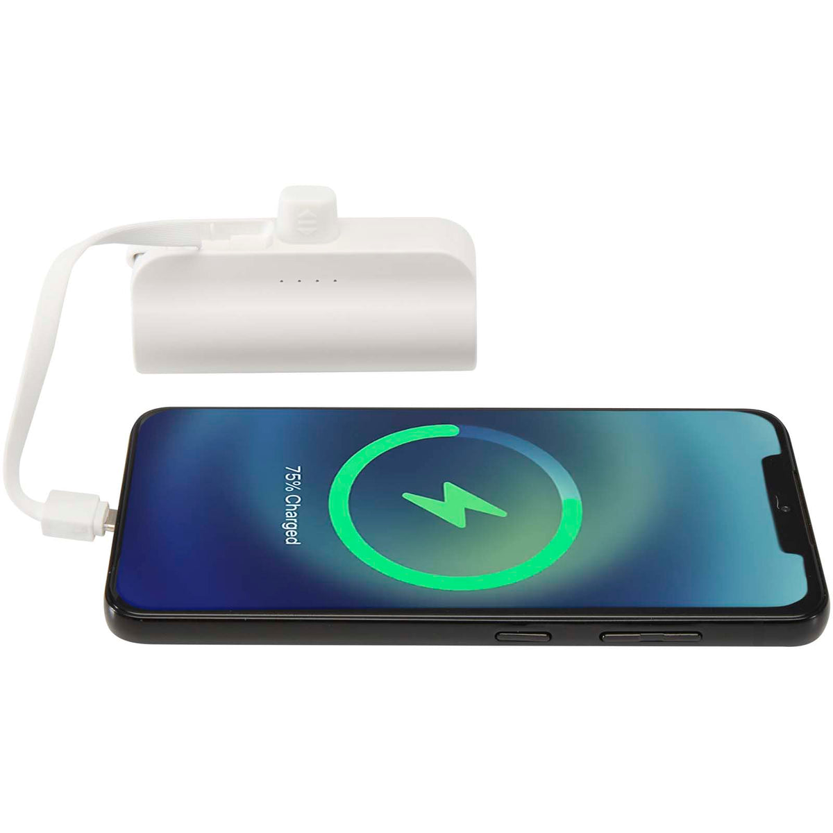 Alnair 5 000 mAh 10 W Type-C powerbank av återvunnen plast med inbyggt flipstativ och 2-i-1-kabel