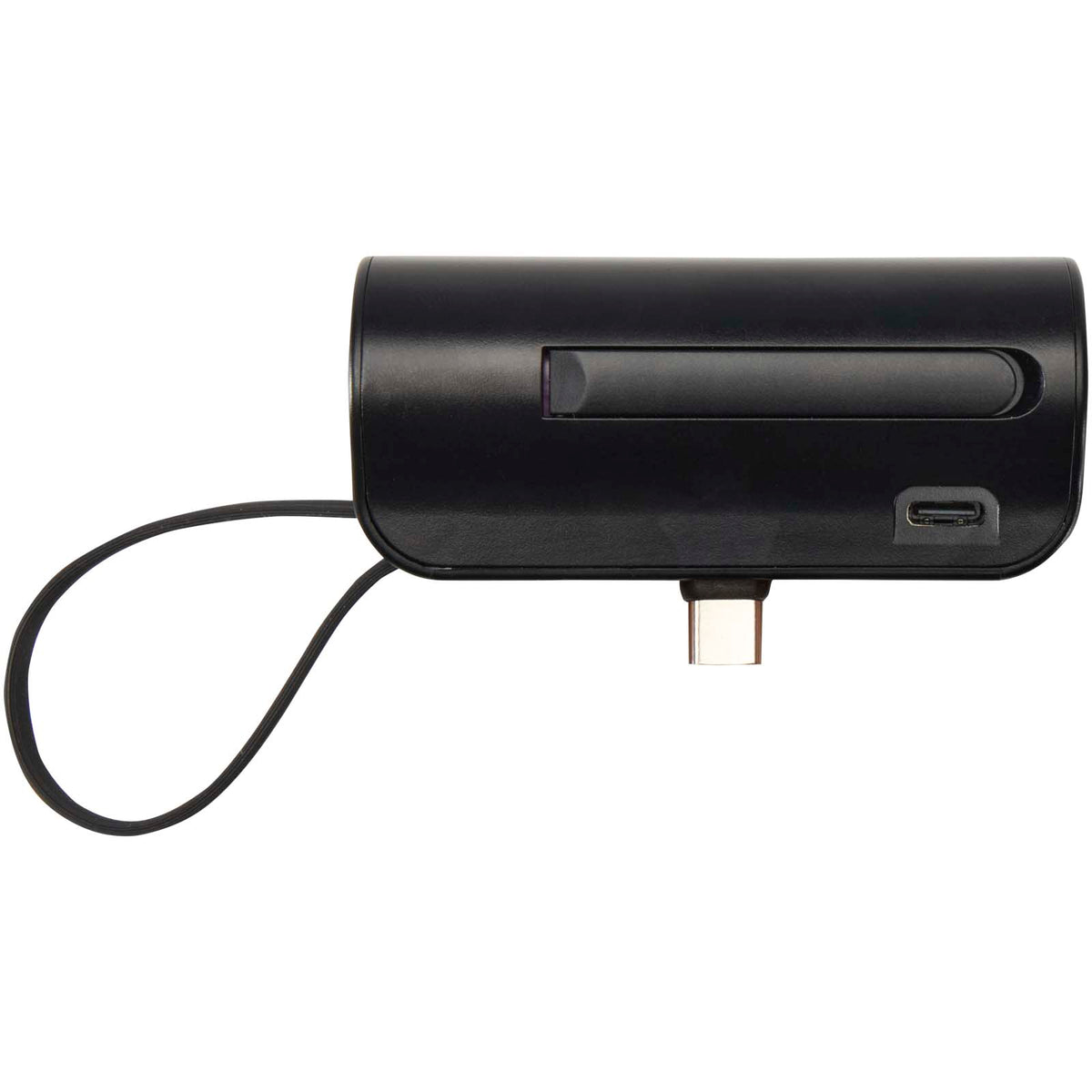 Alnair 5 000 mAh 10 W Type-C powerbank av återvunnen plast med inbyggt flipstativ och 2-i-1-kabel